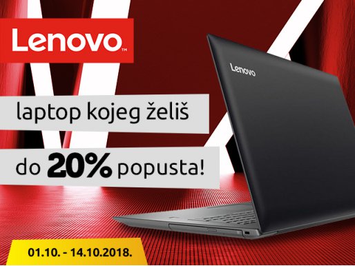 Do 20% popusta na sve LENOVO laptope na lageru!