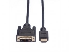 Video kabel DVI(m) na HDMI(m) ROLINE Value, 2 m, crni
