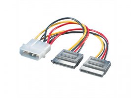 Računalni kabel ROLINE, 4-pin M na 2xSATA, za napajanje 0.12 m