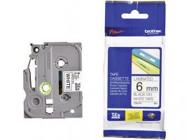 Ribon BROTHER 6mm, crna na bijeloj, TZE211
