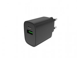 Zidni punjač MAXMOBILE DUO, USB Type-C 20W, USB QC 3.0 18W