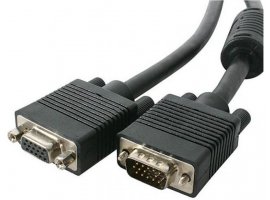 Video kabel VGA(m) na VGA(ž) SBOX, 2 m, produžni, crni