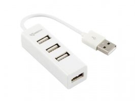 USB HUB SBOX H-204, 4x USB 2.0, bijeli