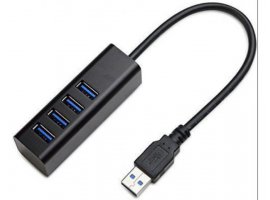 USB HUB ASONIC, 4x USB 3.0, aluminij, crni