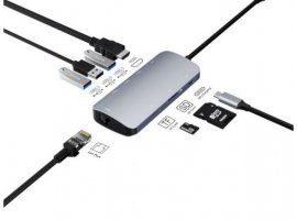 Docking stanica ASONIC, USB-C na HDMI, LAN, USB3.0/Tip C, SD čitač