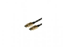 Video kabel DP(m) na DP(m) v1.2 ROLINE Gold, 2 m, crno/zlatni