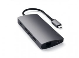 USB-C HUB SATECHI ST-TCMA2M V2, Type-C Multi-Port Adapter, HDMI 4K,3x USB 3.0, MicroSD, Ethernet V2, aluminjski, sivi