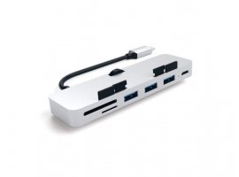 USB-C HUB SATECHI Aluminum CLAMP PRO ( 3x USB 3.0, 1xSD), srebrni (ST-TCIMHS)