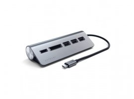 USB-C HUB SATECHI Aluminum (3xUSB 3.0,1xSD), sivi (ST-TCHCRM)