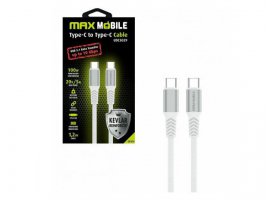 Kabel MAXMOBILE USB-C(m) 3.1 na USB-C(m) 3.1, 1.2m, Kevlar, 100W, bijeli