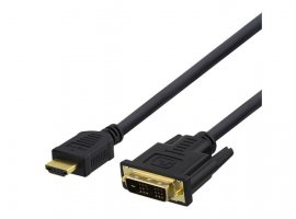 Video kabel HDMI(m) na DVI-D(m) DELTACO, 2 m, crni