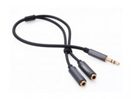 Audio adapter 3.5 mm(m) na 2x3.5 mm(ž) UGREEN, sivi