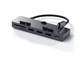 USB-C HUB SATECHI Clamp Pro, 3x USB 3.0, MicroSD, Space Grey