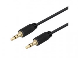 Audio kabel DELTACO 3.5mm (m) na 3.5mm (m), 1m, pozlaćeni konektori, crni