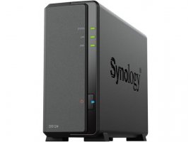 NAS SYNOLOGY DS124 DiskStation, 1-bay NAS server, 2.5"/3.5" HDD/SSD podr&scaron;ka, Wake on LAN/WAN, 1 GB, 1x GLAN, 2x USB 3.2 Gen 1