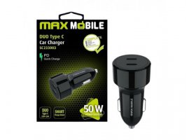 Auto punjač MAXMOBILE PD QC 3.0 DUO TYPE C SC-233003,50W QUICK CHARGE crni