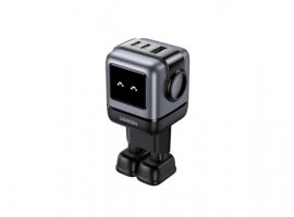 Zidni punjač UGREEN Nexode Robot, GaN 65W, 1xUSB-A, 2XUSB-C, crni