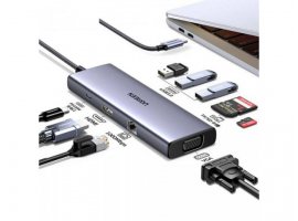 Docking stanica UGREEN, USB-C na 3x3.0 USB-A, 1xUSB-C(PD 100W), 1xHDMI, RJ45 (1 Gbps), 1xVGA, TF/SD