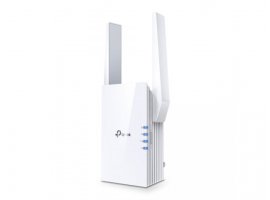  Pojačivač signala TP-LINK RE705X, dual band AX3000 Wi-Fi 6 range extender, 574 Mbps/2402 Mbps (2.4 GHz/5 GHz), 802.11a/n/ac/ax/b/g/n, 1x GLAN, 2x vanjska antena