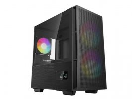 Kući&scaron;te DEEPCOOL CH360 Digital ARGB, mini tower, LCD, tempered glass, 1x USB Type-C, 1x USB 3.0, 2x 14cm ARGB, 1x 12cm ARGB ventilator, bez napajanja, crno
