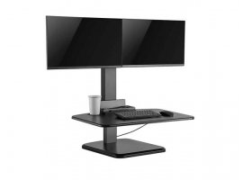 Stalak za monitor VONHAUS Sit&Stand, do 2 monitora, crni