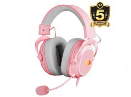 Slušalice + mikrofon REDRAGON ZEUS-X, gaming, RGB, roze