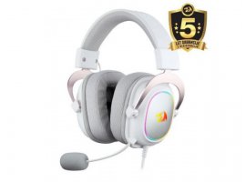 Slušalice + mikrofon REDRAGON ZEUS-X, gaming, RGB, bijele