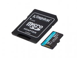 Memorijska kartica microSDXC 64 GB KINGSTON Canvas Go! Plus Gen4, Class10 UHS-I A2 U3 V30, 200 MB/s + SD Adapter (SDCG4/64GB)