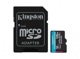 Memorijska kartica microSDXC 128 GB KINGSTON Canvas Go! Plus Gen4, Class10 UHS-I A2 U3 V30, 200 MB/s + SD Adapter (SDCG4/128GB)