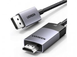 Video kabel DP(m) na HDMI(m) v2.1 UGREEN, 2 m, jednosmjeran, crni