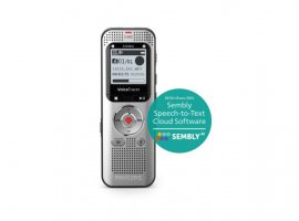 Diktafon PHILIPS VoiceTracer, 2 mikrofona, 8GB/microSD, do 40h snimanja, Speech to text, srebrni (DVT2015)