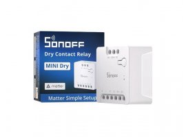 Pametni prekidač SONOFF Mini Dry WiFi Switch, AC-2A/24V, DC-12/24V, Wi-Fi/Matter, za rolete/garažna vrata/navodnjavanje (MINI-D)