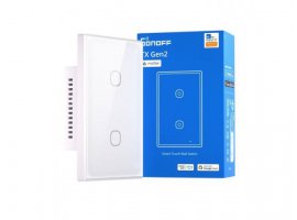 Zidni prekidač SONOFF T6-2C-120M, 2-kanalni, Wi-Fi/Matter, bijeli